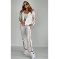 Striped women's tracksuit with hood and waistband – Cosima