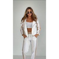Striped women's tracksuit with hood and waistband – Cosima