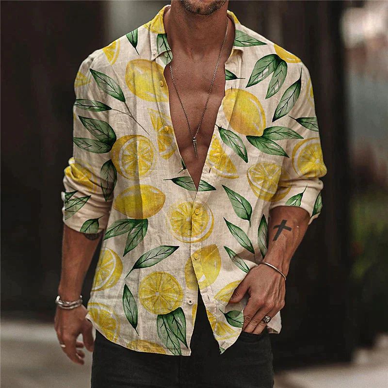 Trendy Men's Shirt with Lemon Print – Julien