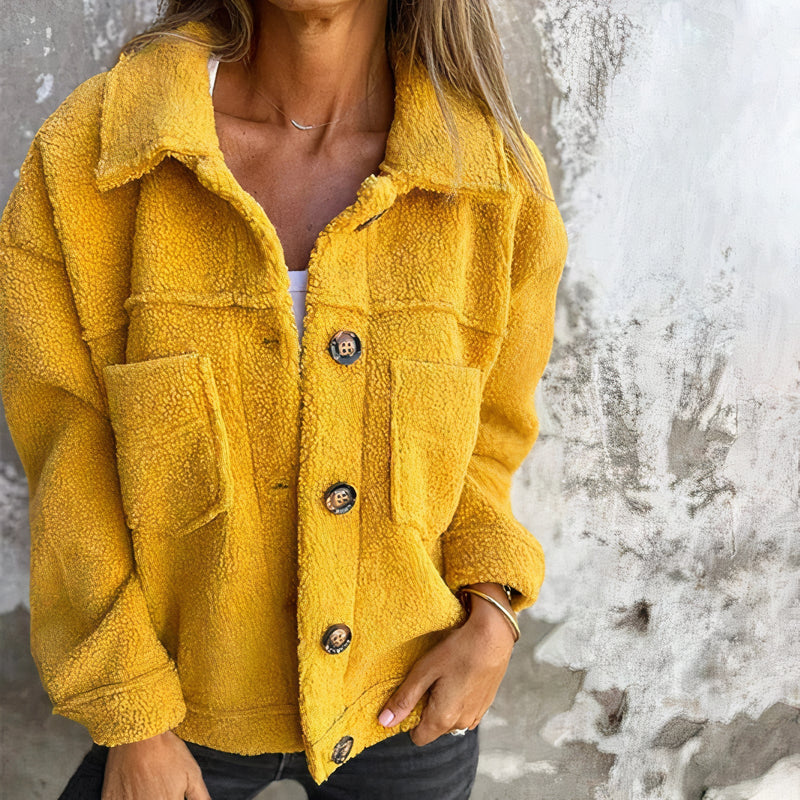 Dames Jas van Zacht Teddy-Materiaal – Marisol
