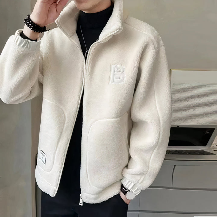 Men's Fleece Jacket with High Collar – Milan
