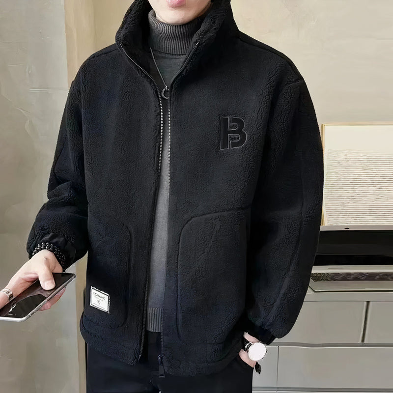 Men's Fleece Jacket with High Collar – Milan