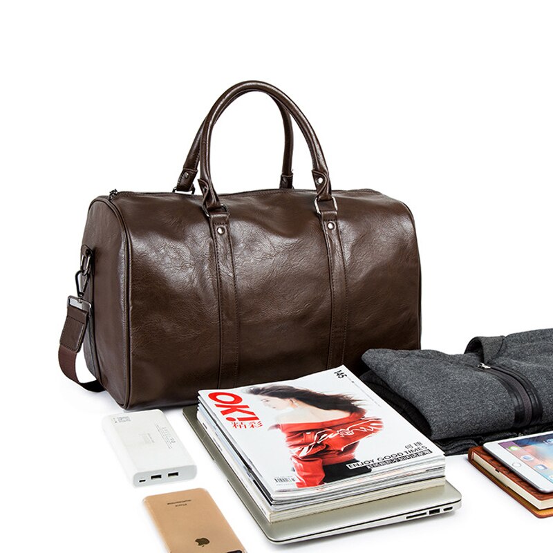 Grote Capaciteit Leren Reistas – Lichtgewicht & Duurzame Handbagage