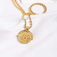 Stylish Sun Pendant Necklace - Aurora