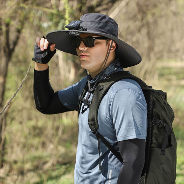 Solar-Powered Hat with Fan and UV Protection - SolarCool VentiHut