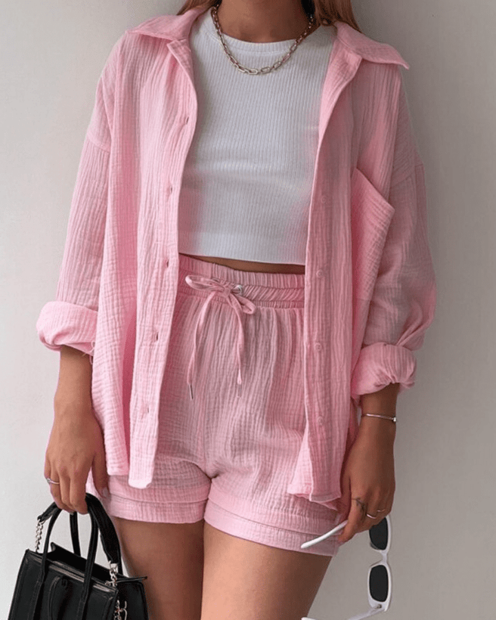 Tweedeilige dames zomeroutfit met shirt en broek – Mila