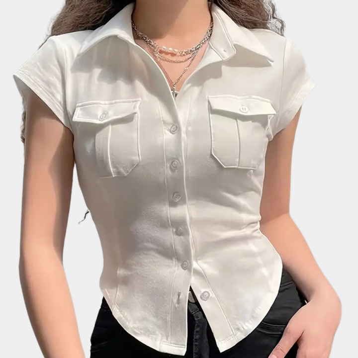 Versatile White Women's Blouse - Nova