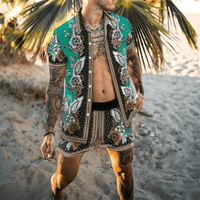 Two-piece men's summer set with patchwork print – Malik