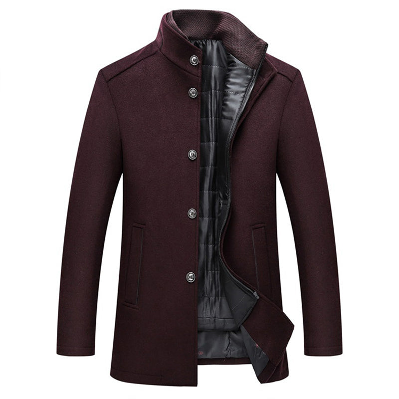 Wool Windproof Striped Men's Coat - Logan™