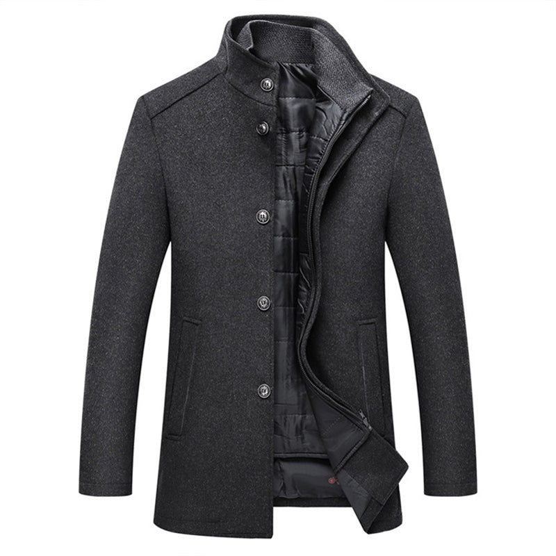 Wool Windproof Striped Men's Coat - Logan™