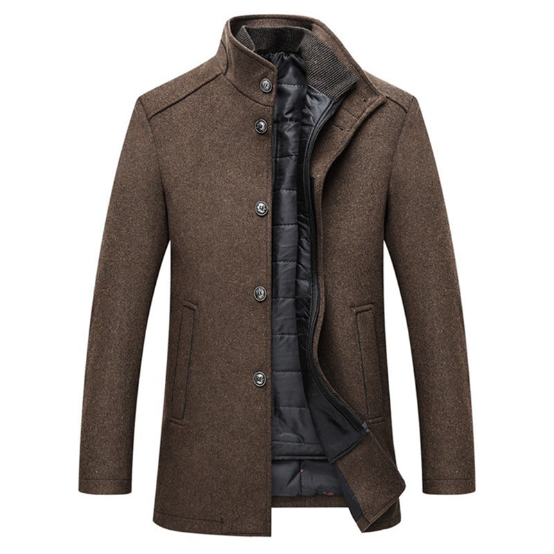 Wool Windproof Striped Men's Coat - Logan™