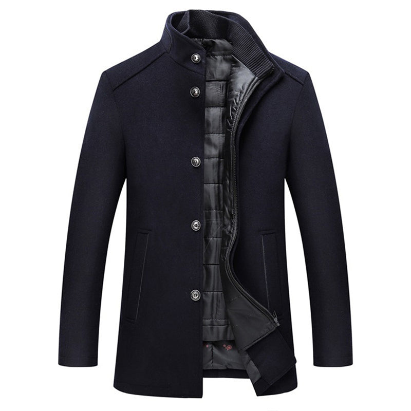 Wool Windproof Striped Men's Coat - Logan™