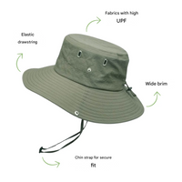 Wodoodporny outdoorowy kapelusz typu bucket z ochroną UV – ShieldFlex Pro