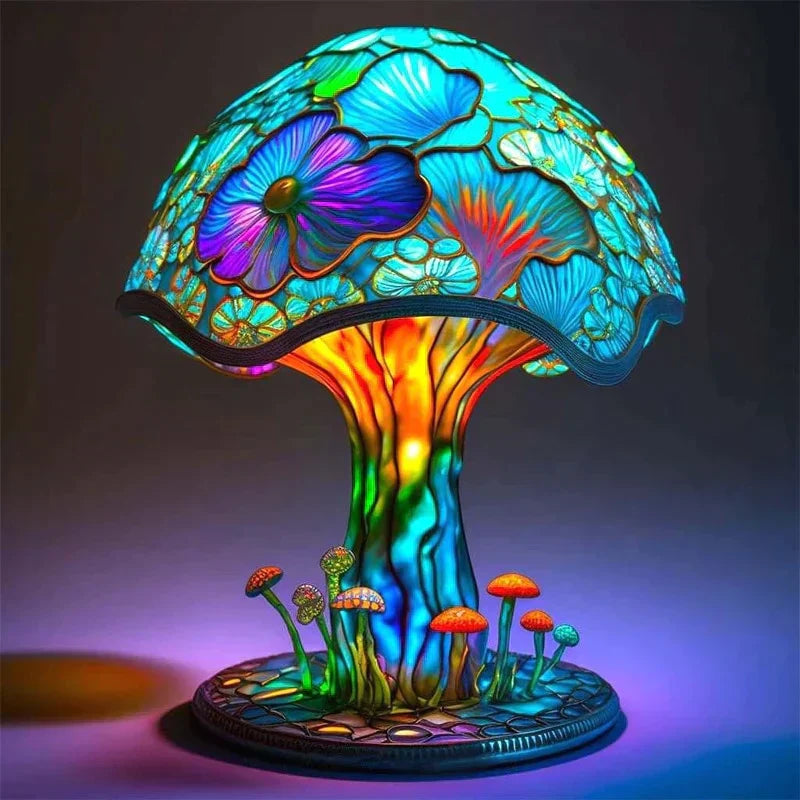 Betoverende Glas-in-lood Tafellamp - DreamGlow