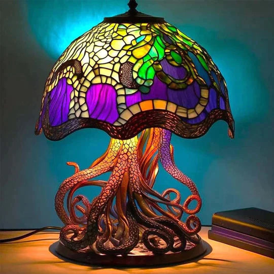 Betoverende Glas-in-lood Tafellamp - DreamGlow