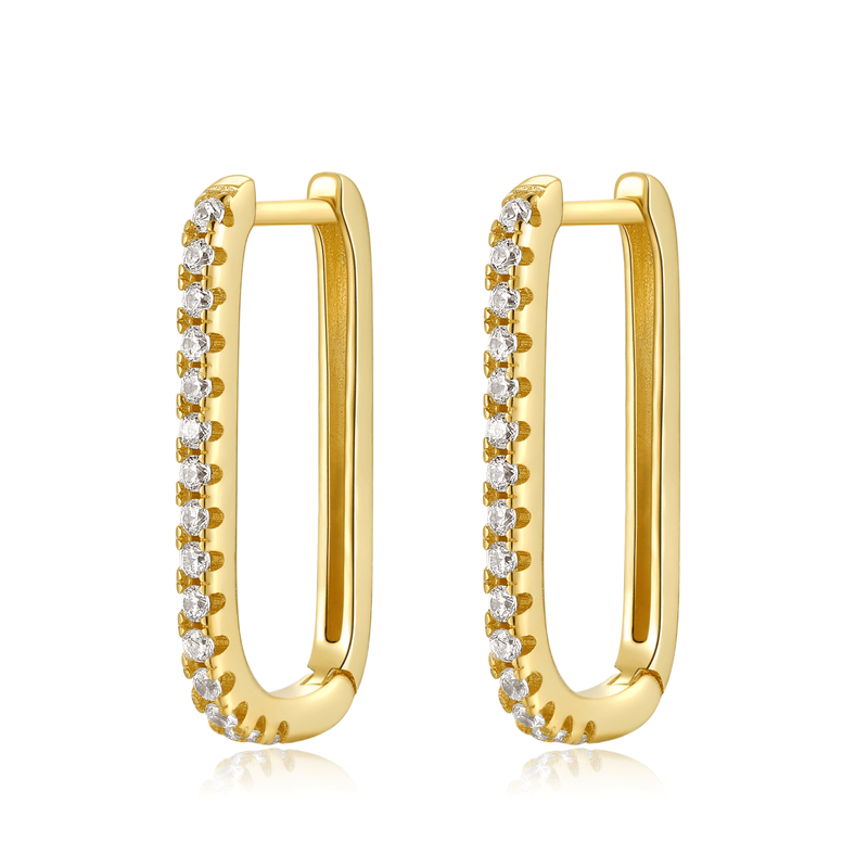 Vertical Cubic Zirconia Earrings - Inez