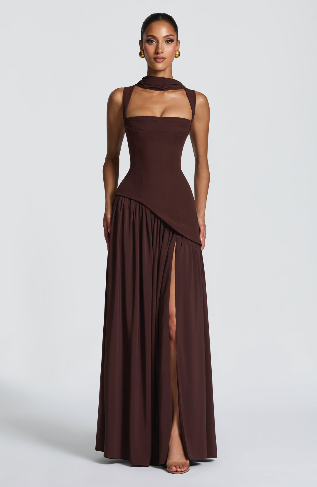 Flowing Chiffon Maxi Dress with Lace-Up Back 9