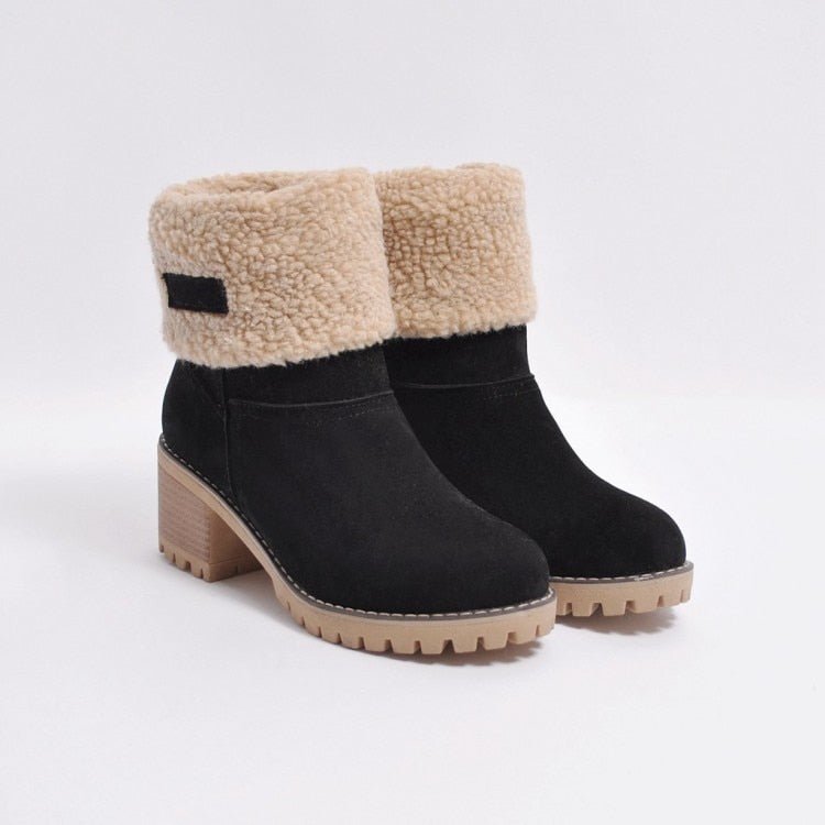 FrostStep zimowe buty | Ocieplane zimowe kozaki na obcasie dla kobiet