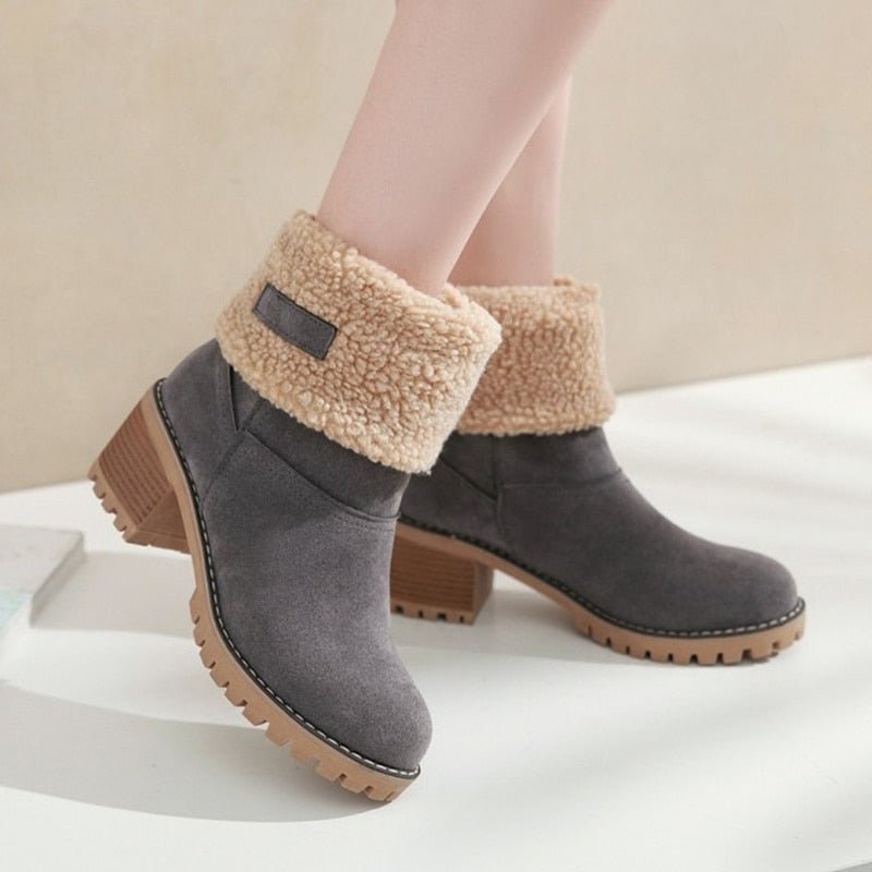 FrostStep zimowe buty | Ocieplane zimowe kozaki na obcasie dla kobiet