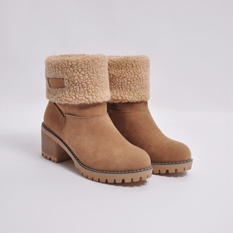 FrostStep zimowe buty | Ocieplane zimowe kozaki na obcasie dla kobiet