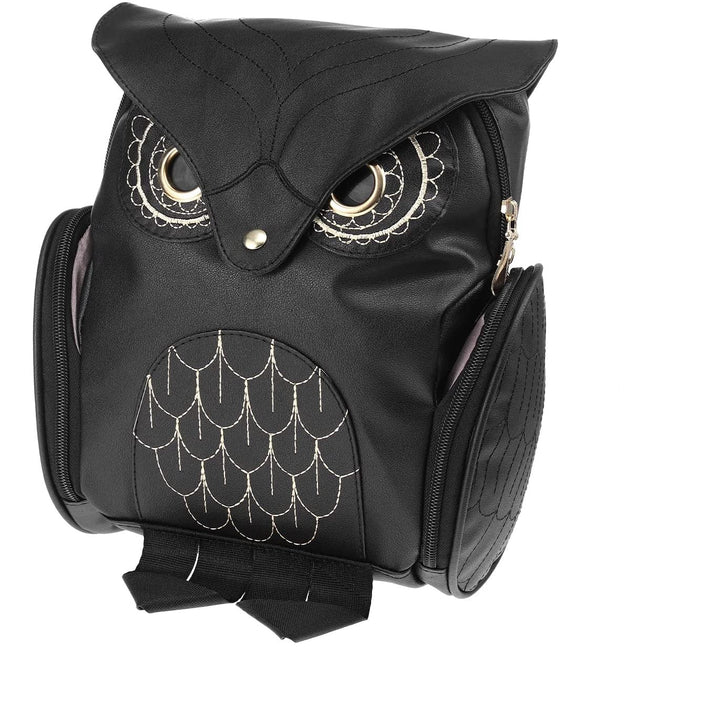 PU Leather Owl Print Backpack for Women – Multifunctional Design