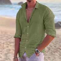 Luxury men's linen shirt with long sleeves - Milan