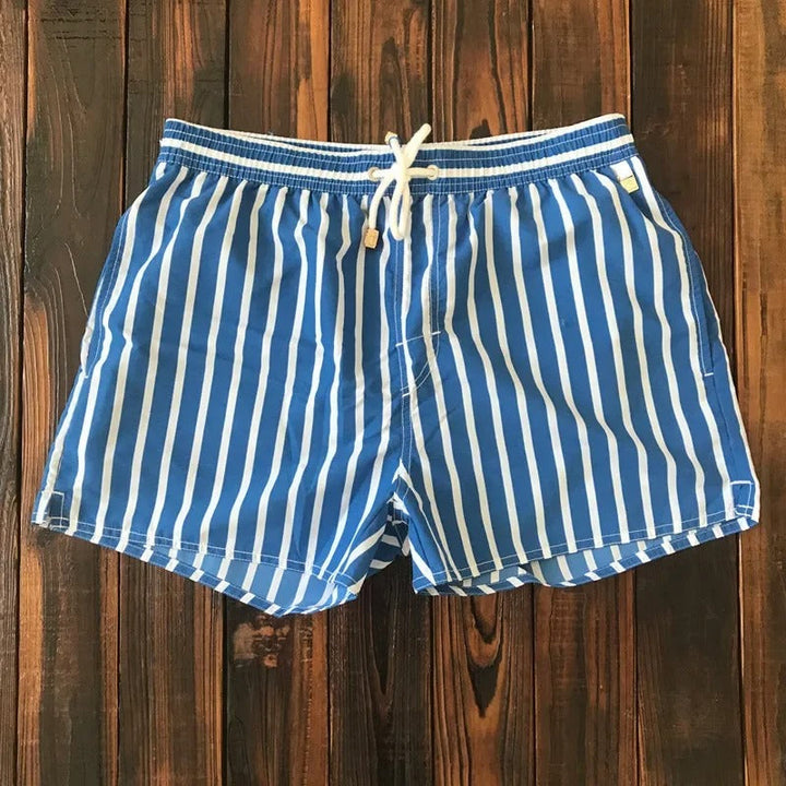 Striped men's shorts with elastic waistband - Matteo