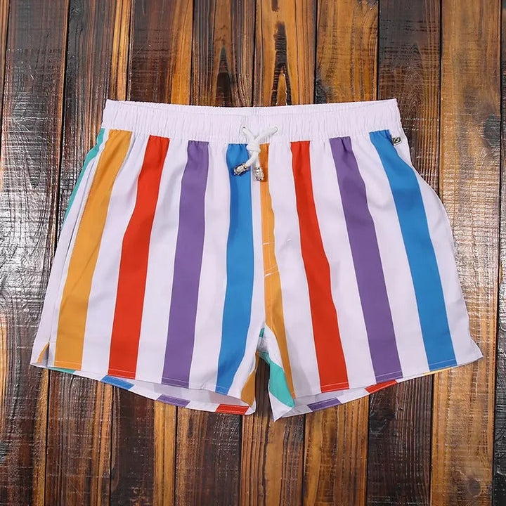 Striped men's shorts with elastic waistband - Matteo