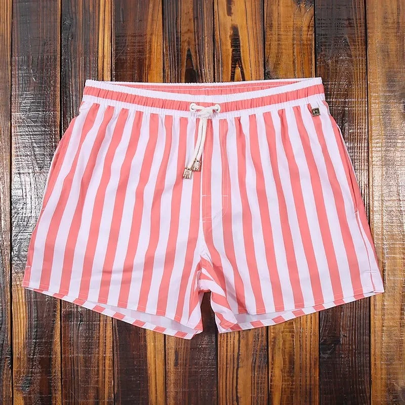 Striped men's shorts with elastic waistband - Matteo