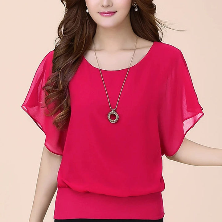 Women's Chiffon Blouse with Ruffle Sleeves – Ariana