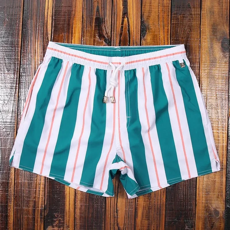 Striped men's shorts with elastic waistband - Matteo