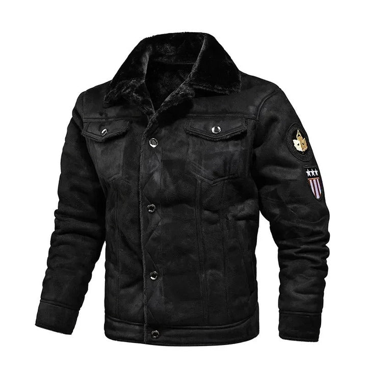 Luxe Oversized Leren Jas met Fluwelen Voering - Victor