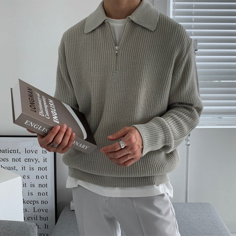 Heren sweatshirt met ritskraag – Jonas