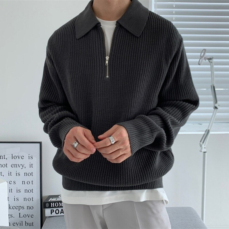 Heren sweatshirt met ritskraag – Jonas