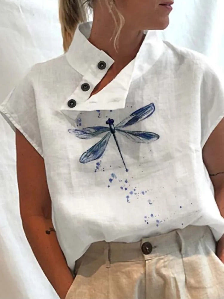 Korte Mouwen Shirt met Speelse Print - Felicia