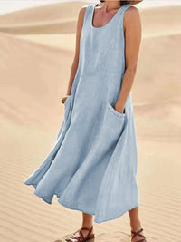 Linen Dress with Pockets - Lina