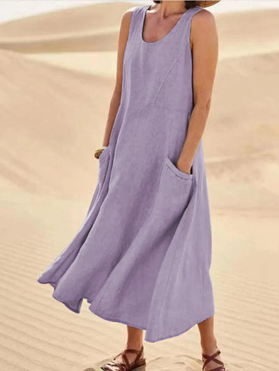 Linen Dress with Pockets - Lina
