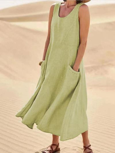 Linen Dress with Pockets - Lina
