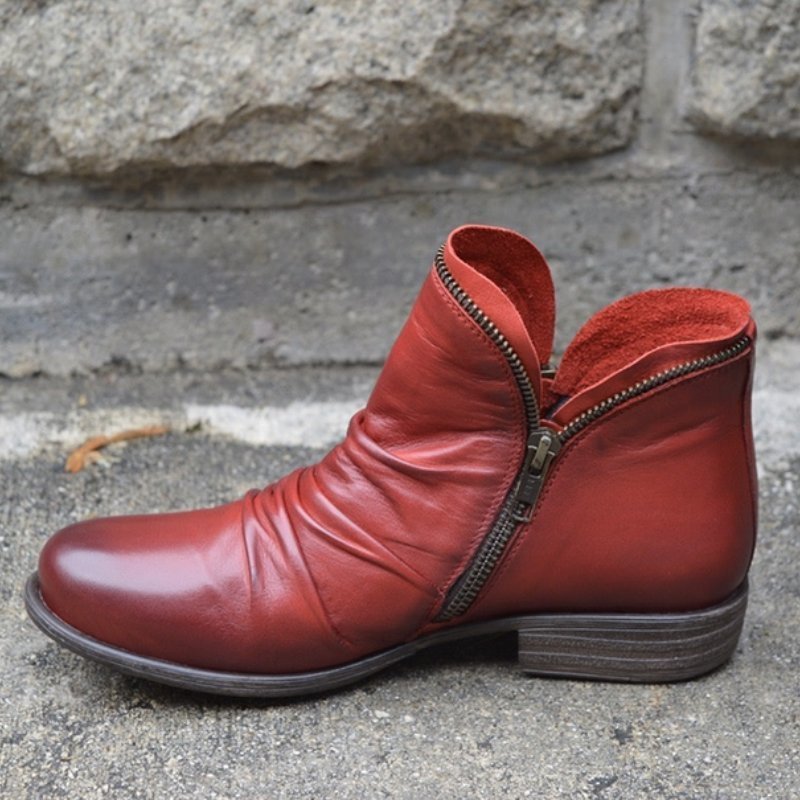 Trendy Leren Enkellaarsjes - Eva
