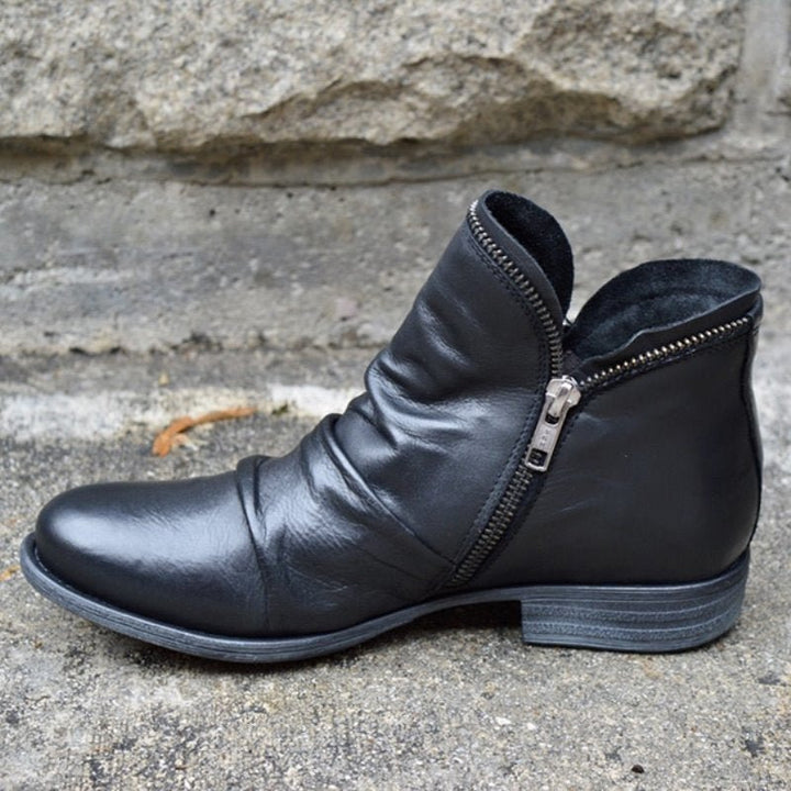 Trendy Leren Enkellaarsjes - Eva
