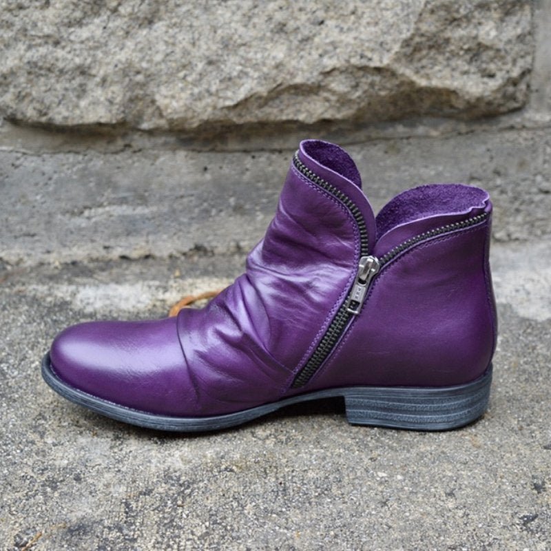 Trendy Leren Enkellaarsjes - Eva