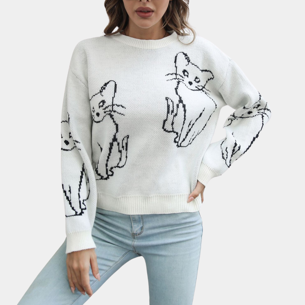 Kebell - Trendy Women's Sweater with Cats