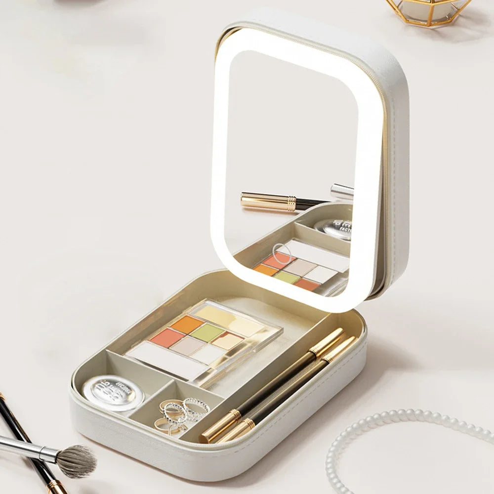 Compact Lighted Makeup Organizer for On the Go - Liora