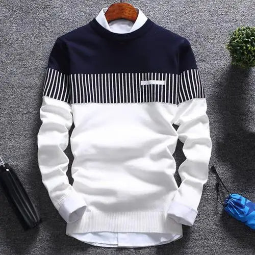 Heren Trui met Strepen en Colourblock-Design – Matteo