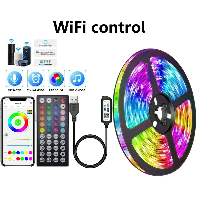 Pasek LED USB z zmianą koloru - oświetlenie RGB do dekoracji pokoju i podświetlenia telewizora