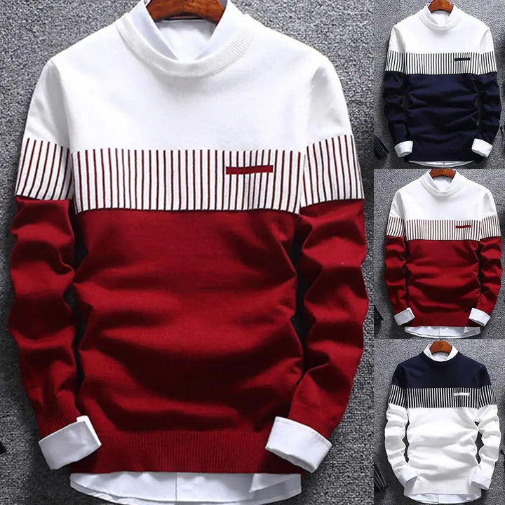 Heren Trui met Strepen en Colourblock-Design – Matteo