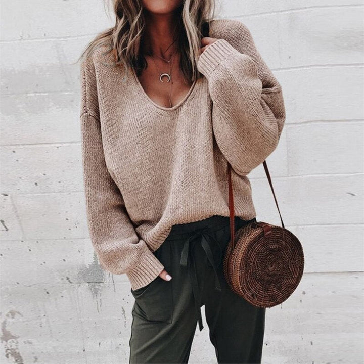 Dzianinowy Oversize Sweter Damski - Aurora