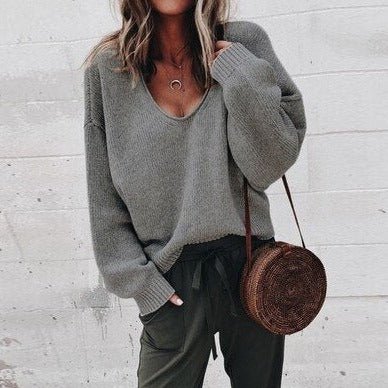 Dzianinowy Oversize Sweter Damski - Aurora