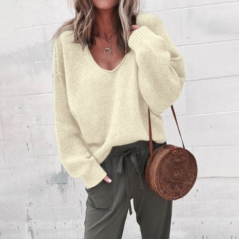 Dzianinowy Oversize Sweter Damski - Aurora