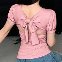 Trendy Pink Women's Top with Square Neckline - Celeste